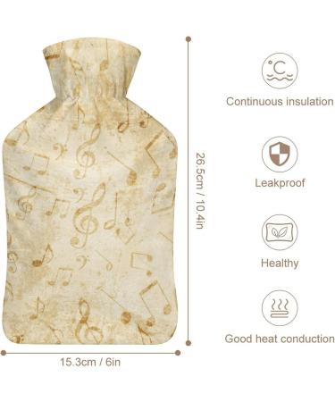 Hot Water Bottle with Lid | Musical Notes Rubber Bag for Pain Relief Cramps & Therapy | International Shipping Available - Buy Online on GoSupps.com
