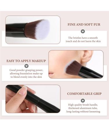Makeup Brushes Set Foundation Brush + Concealer Brush With Soft Synthetic Fiber Face Makeup Contour Brushes Make-Up Tools Flat For Cheeks Blending Liquid Cream Flawless Powder Blush - Buy Online on GoSupps.com