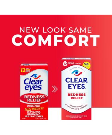 Clear Eyes Redness Relief Eye Drops - 1.0 Fl Oz & 2 Pocket Pals - Fast International Shipping - Buy Online on GoSupps.com