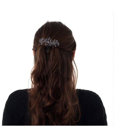 Lurrose Wedding Hair Comb Blue Rhinestone Hair Comb Hairpin Bride Vintage Flower Crystal Overtone Bridal Hair Accessories for Bridal Bridesmaid - Buy Online on GoSupps.com