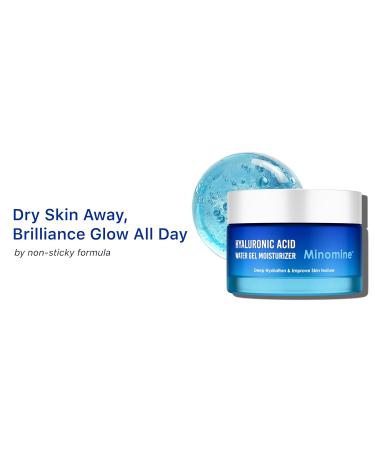 Minomine Hyaluronic Acid Face Gel Moisturizer | long lasting Hydration 24 hours | light weight water gel fast absorbing | All Skin Types | For Unisex 50gm - Buy Online on GoSupps.com