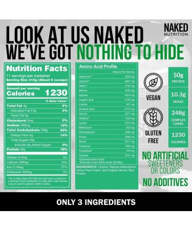 NAKED Soy-Free Protein Bundle: 8LB Vegan Mass Creatine - Buy Online on GoSupps.com