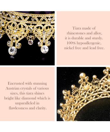 COCIDE Gold Crown and Tiara for Women - Crystal Queen Crowns for Girls - Rhinestone Princess Headband for Wedding, Prom, Bridal Party - Luxury Hair Accessories - Buy Online on GoSupps.com