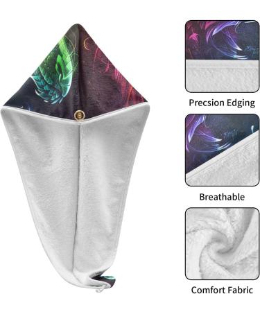 Rainbow Dragon Hair Towel 2 Pack | Ultra Absorbent Quick Dry Hair Turbans for Women & Girls | Perfect for Fast Hair Drying - Buy Online on GoSupps.com