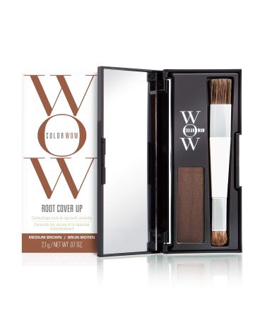 Color Wow Root Cover Up  Instantly cover greys + touch up highlights, create thicker looking hairlines, water resistant, sweat resistant root concealer- No mess multi award winning root touch up Medium Brown
