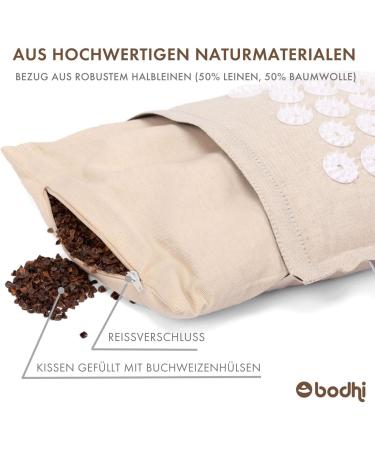 Bodhi Vital Eco Akupressurmatte & Pillow Set | Organic Acupressure Mat & Neck Pillow for Pain Relief | Natural Material Relaxation Mat with Carry Bag - Buy Online on GoSupps.com