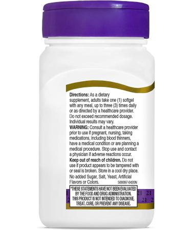 21st Century Fish Oil 1000 mg - 60 Softgels | Omega-3 Supplement for Heart Health - Buy Online on GoSupps.com