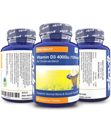 Vitamin D 4000iu 360 Micro Tablets | Vegetarian Society Approved | Bone Health & Immune Support | 12 Month Supply - Buy Online on GoSupps.com