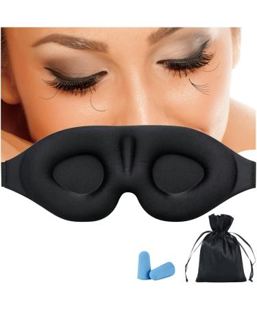Eye Mask for Lash Extensions Eyelash Sleeping Mask for Extensions 3D Sleeping Mask for Women Men with Adjustable Strap Ear Plugs Sleep Mask for Lash Extensions for Nap Travel Night