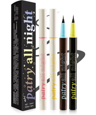 Waterproof Liquid Eyeliner High Pigmented Eyeliner Pencil Set of 4 Eye Makeup Cosmetics Smudge Resistant Eyeliner Long Lasting Quick Dry Liquid Liner for Women Girls - Buy Online on GoSupps.com
