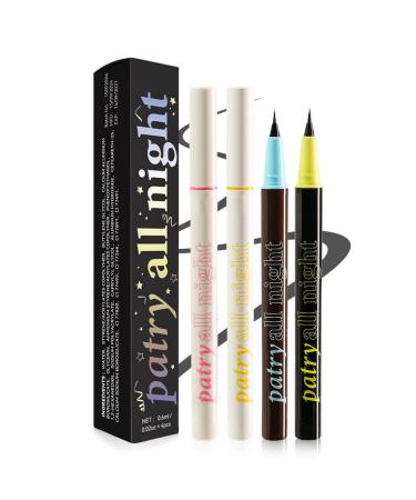 Water Resistant Smudge Resistant Eyeliner Water Resistant Liquid Eyeliner Highly Pigmented Eyeliner Pen in Set of 4 Quick Drying Water Resistant Smudge Resistant Eyeliner Long Lasting Liquid
