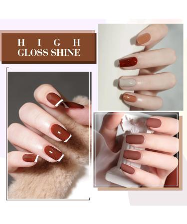 CANNI 6Pcs Hema-Free Nude Brown Gel Nail Polish Set - Dark Brown Fall Colors for DIY Home Salon & Holiday Gifts - 9ml Portable Nail Art Kit - Buy Online on GoSupps.com