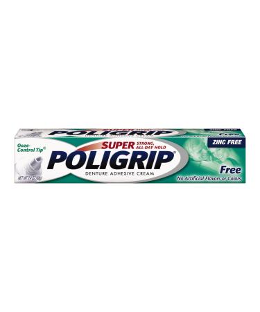 Super Poligrip Denture Adhesive Cream Free 2.4 Oz