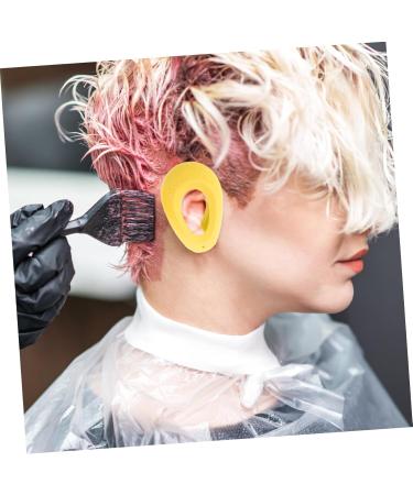 Angoily 2 Pairs Hair Dyeing Supplies Ear Covers for Shower Heat Ear Shields Coloring Ear Cover for Dying Hair Dryer Showering Ear Muffs Black Silica Gel Protector Make up Pregnant Woman 7.5x5cm Yellow - Buy Online on GoSupps.com