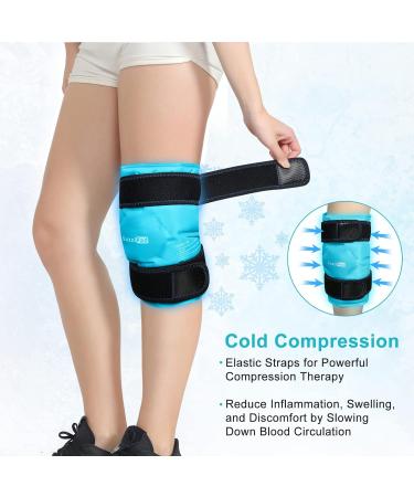 SuzziPad Knee Ice Pack Wrap - Cold Compress Therapy for Knee Pain Relief, Injuries, Meniscus Tear, ACL Surgery - Reusable Gel Packs, Aqua - Buy Online on GoSupps.com