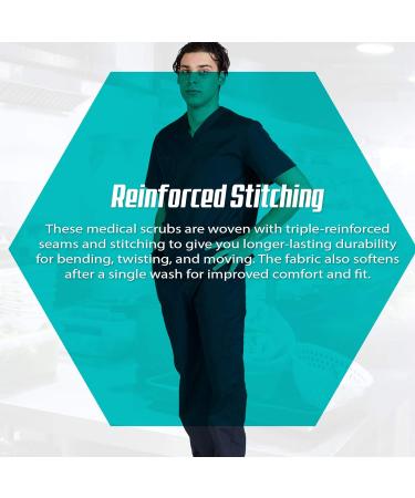 M&M SCRUBS Men's Medical Scrub Set - Top and Pants, Medium, Black - Buy Online on GoSupps.com