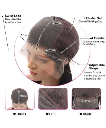 20 13x6 Kinky Straight Human Hair Wig | 180% Density HD Transparent Lace Front Wig for Black Women | Pre Plucked with Baby Hair | Brazilian Virgin Human Hair | Natural Hairline Yaki Straight | 20 Inch - Buy Online on GoSupps.com