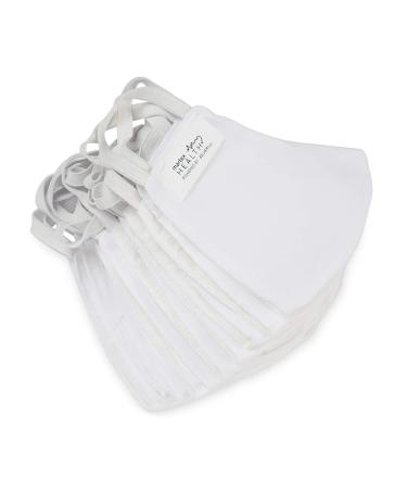 Martex Reusable Cloth Face Mask Pack of 10 - Breathable & Comfortable Ear Loop Masks for Men & Women - White - Buy Online on GoSupps.com