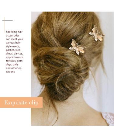 Gold Pearl Butterfly Hair Clips - Elegant Rhinestone Hair Barrettes for Women and Girls (2 Pack) - Buy Online on GoSupps.com