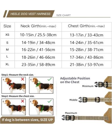 Buy Heele Adjustable Dog Harness for Small Dogs - Reflective Anti-Pull Padded Handle XS Khaki | International Shipping Available - Buy Online on GoSupps.com