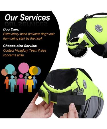 Vivaglory Neon Yellow Life Jacket for Large Dogs | Adjustable Durable & Safe - XL (79-99 cm) - Buy Online on GoSupps.com