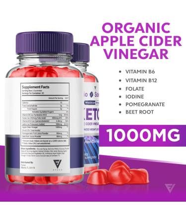 Bio Science Keto Gummies for Weight Loss - Apple Cider Vinegar Gummies with Beet Root Juice (2 Pack, 120 Count) - Buy Online on GoSupps.com
