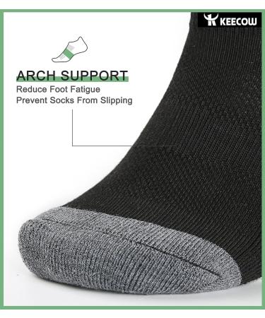 KEECOW Performance Comfort Cushion No Show Ankle Socks for Men & Women - Blister Resist Athletic Tab Short Socks - Medium Black (6 Pairs) - Buy Online on GoSupps.com