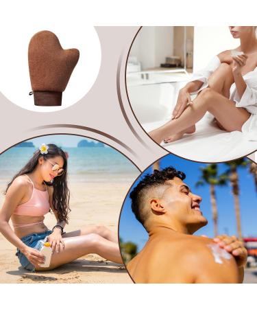 Tanning glove double sided fake tan glove velvet tanning glove velvet applicator fake tan glove with nonslip elastic wrist and thumb for mousse - Buy Online on GoSupps.com