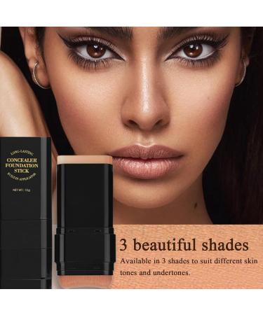 Moisturizing Foundation Stick - Women's Lightweight Face Primer 15G Long-Lasting Coverage Makeup | Final Cream Concealer Primer Smooth Blendable Face Cosmetic Stick - Buy Online on GoSupps.com