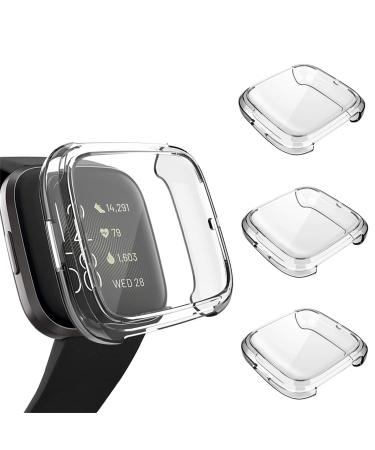 3 Pack Screen Protector Compatible Fitbit Versa 2 Case GHIJKL Ultra-Thin Slim Soft TPU Protective Case All-Around Full Cover Bumper Shell for Fitbit Versa 2 Smart Watch Clear Clear Clear Versa 2: Clear Clear Clear