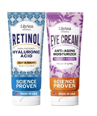 LilyAna Naturals Retinol Cream and Eye Cream Bundle 1.7 oz