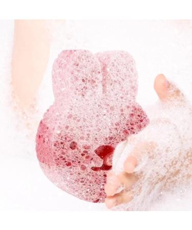 Neamou Baby Sponge for Bathing | Soft Baby Body Wash Scrubber Wood Pulp Sponge Shower Sponge Dead Skin Remover Cute Shower Brush Bath Supplies for Toddler Kids Baby Pink - Buy Online on GoSupps.com