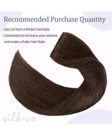 Real Hair Extensions Clip-In | 100% Remy Human Hair | 55cm Thick Soft Tress | Medium Brown 04# | 1 Pack - Perfect for Extra Volume - Buy Online on GoSupps.com