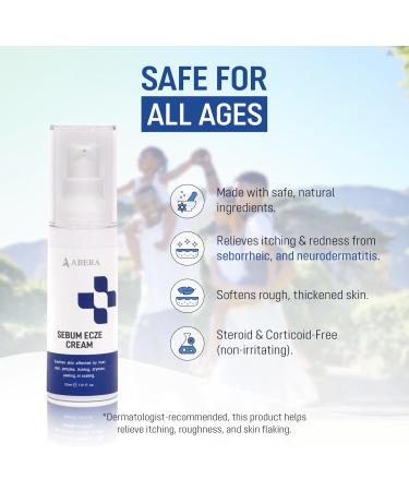 ABERA Seborrheic Dermatitis Cream Relief for Psoriasis & Eczema with Peptizinc + Herbal Complex Neurodermatitis Comfort Soothes Itching Face Scalp & Body Daily Relief Steroid Free (1.01 Fl Oz) 1 Box - Buy Online on GoSupps.com
