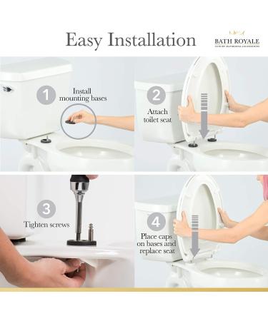 Soft Close Round White Toilet Seat | Stain-Resistant & Easy to Clean | Fits All Brands - Bath Royale Premium Series - Buy Online on GoSupps.com