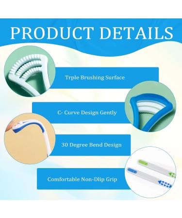 Set of 6 Tongue Scrapers 2in1 for Adults and Children Tongue Scraper Tongue Cleaner for Removing Bad Breath Improves Your Oral Hygiene - Buy Online on GoSupps.com