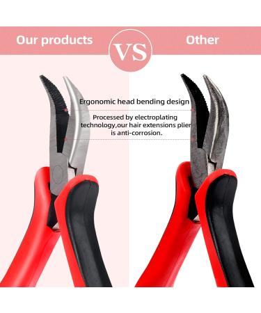 Vlasy Hair Extensions Tools Kit - Professional Pliers, Loop Threader, 200PCS 3.0mm Brown Silicone Rings | Extension Beads Pliers Set - Buy Online on GoSupps.com