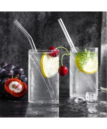 ALINK Glass Smoothie Straws - Pack of 8 | 10x10mm Long Reusable Drinking Straws with Cleaning Brushes - Buy Online on GoSupps.com