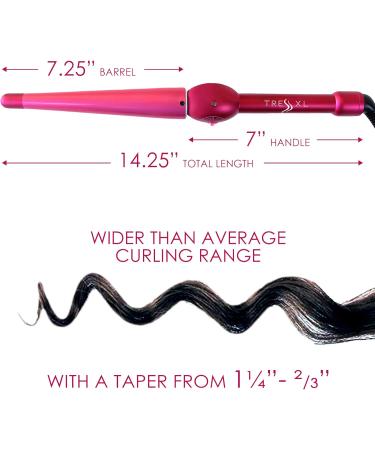 Mr Big Tapered Curling Wand - Long Barrel Ceramic Curling Iron for Long Hair | 6 Heat Settings Dual Voltage Auto Off - 2/3 to 1.25 Diameter - Buy Online on GoSupps.com