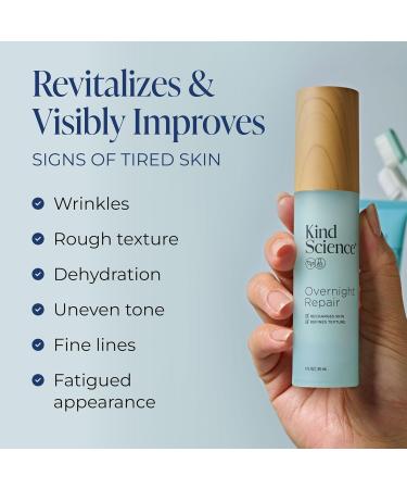Kind Science Overnight Repair Night Moisturizer for Face - Night Cream for Women Anti Aging to Re-Energize & Hydrate Look of Tired Skin with Niacinamide & Shea Butter - Fragrance Free Cruelty Free - Buy Online on GoSupps.com