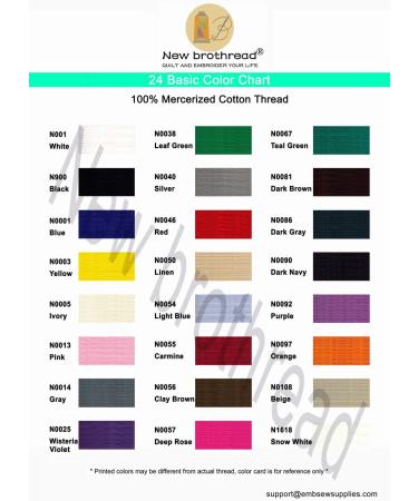 New brothread 100% Mercerized Cotton Threads 50S/3 600M - 18 Options for Quilting, Serger, Sewing & Embroidery - Buy Online on GoSupps.com