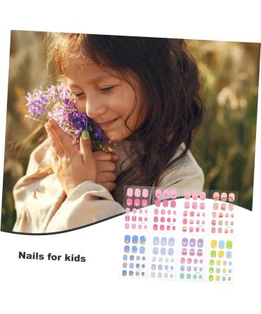 MERRYHAPY 8 Sheets Children's Nail Stickers Fake False Nails Stick on Nails Stick Nails Cute Press on Nails False Nail Tips Nail Art Stickers Nail Stickers for Press Ons - Buy Online on GoSupps.com