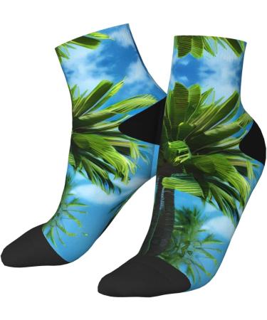 Summer Palm Tree Socks for Women & Men | Comfortable Fashionable Patterns - One Size Fits All - Buy Online on GoSupps.com