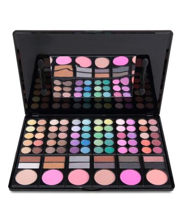 FantasyDay Profi eyeshadow Palette make -up sets cosmetics make -up kit - 78 colors highly pigmented warm natural eye shadow Eyeshadow with lipstick concealer and rouge #1 78 colors #1