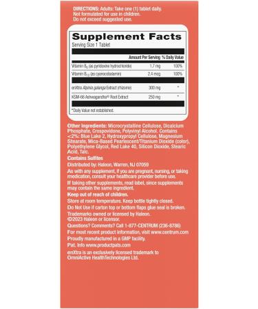 Centrum Clear Mind & Calm Mood Menopause Support Tablets - enXtra 30 Count | International Shipping Available - Buy Online on GoSupps.com