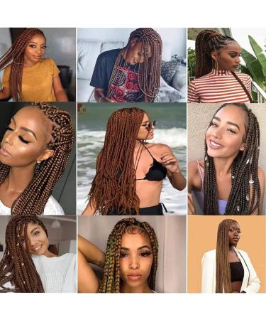 Just Another One 24inch Hair Extensions for Jumbo Braiding Colourful Pre Stretched Hair Heat Resistant Yaki Synthetic African Box Braids Crochet Twist hair for Women Girls & Unisex Medium Brown 27 Medium Brown 24 inches - Buy Online on GoSupps.com