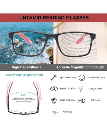 3 Pack Blue Light Blocking Reading Glasses - Rectangular Frames for Men & Women - Anti Glare UV Filter - +1.5 Strength - Buy Online on GoSupps.com