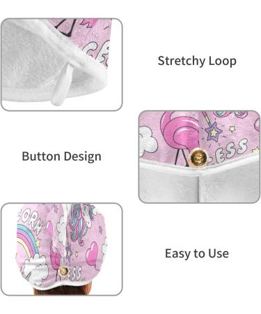 Colorful Unicorn Flamingo Microfiber Hair Towel Wraps - Quick Dry for Girls & Women (2 Pack) - 24x61 cm - Buy Online on GoSupps.com