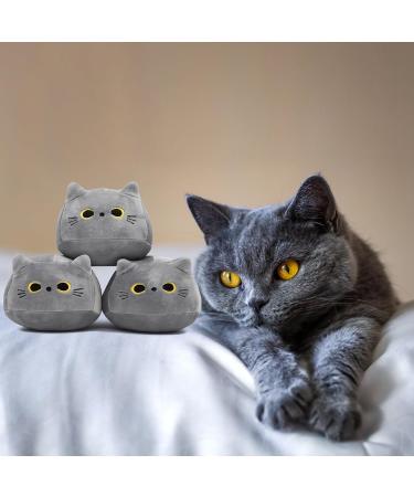 Yamepuia 3Pcs Gray Cat Plush Toy Kawaii Cat Stuffed Animal Pillow Cute Mini Cat Plushies Soft Cat Pillows Cat Shape Design Lumbar Back Cushion Decoration 3PCS Grey Cat Plush - Buy Online on GoSupps.com