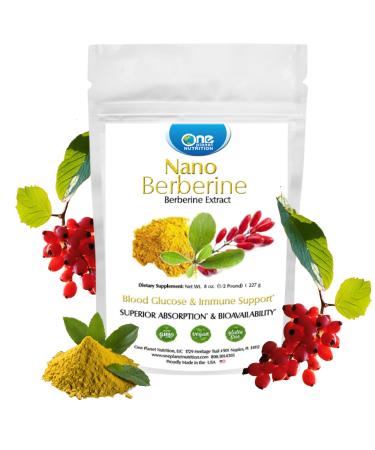 One Planet Nutrition Nano Berberine Powder 8 oz (227 Servings) Berberis Extract Nano for Enhanced Absorption Supports Vitality and Cellular Balance Non-GMO Gluten-Free